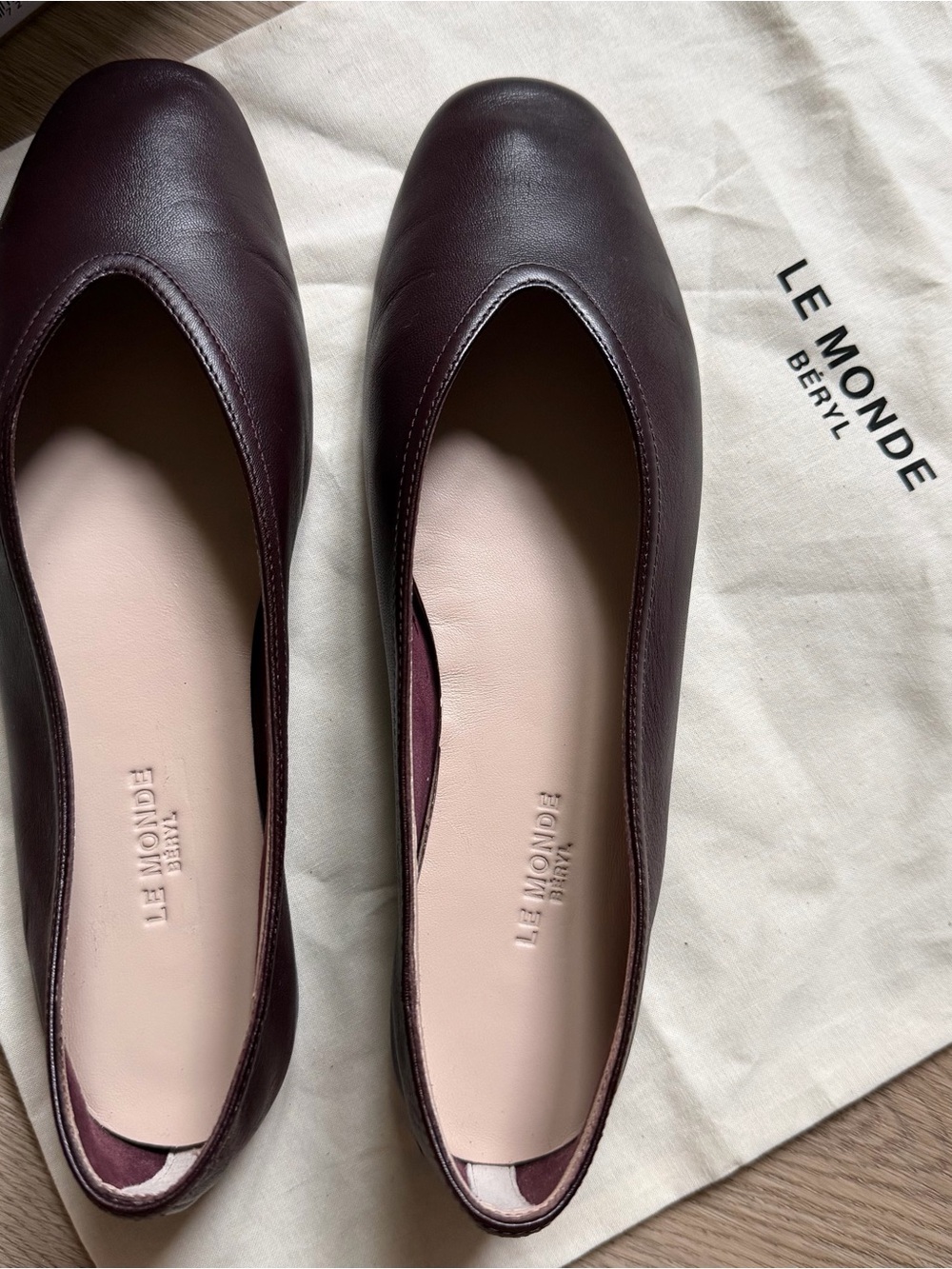Le Monde Beryl Luna Slipper in Bordeaux Leather